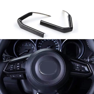 Car Accessories, Carbon Fiber Interior Steering Wheel Button Sequin Decorative Cover, for Mazda 3 6 Cx-4 Cx-5 CX-9