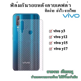 ฟิล์มกันรอยด้านหลังลายเคฟล่า VIVO Y3/Y12/Y15/Y17/Y81/U1/Y91/Y95/X50pro/X60pro/Y20/iQOOU1X/Y20i/Y30/Y21 2021/Y33s/s1pro