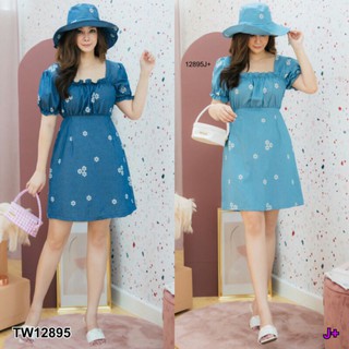 Dress #สาวอวบ เดรส คอเหลี่ยม แขนตุ๊กตา
