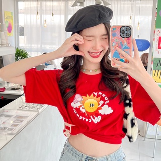 Live148# เสื้อคัตตอล มีหลายสี “Sunny” สไตล์เกาหลี Dream Big Tshirt โอเวอร์ไซน์ สาวอวบใส่ได้ พร้อมส่ง คอกลม ผ้านุ่ม