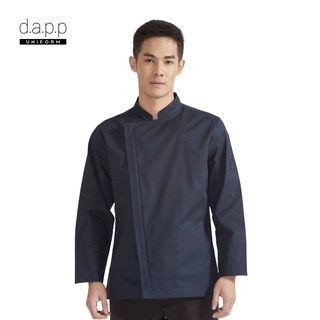 dapp Uniform เสื้อเชฟ แบบซิป แขนยาว  Jeff Navy Zipper Longsleeves Chef Jacket สีน้ำเงิน(TJKN1004)