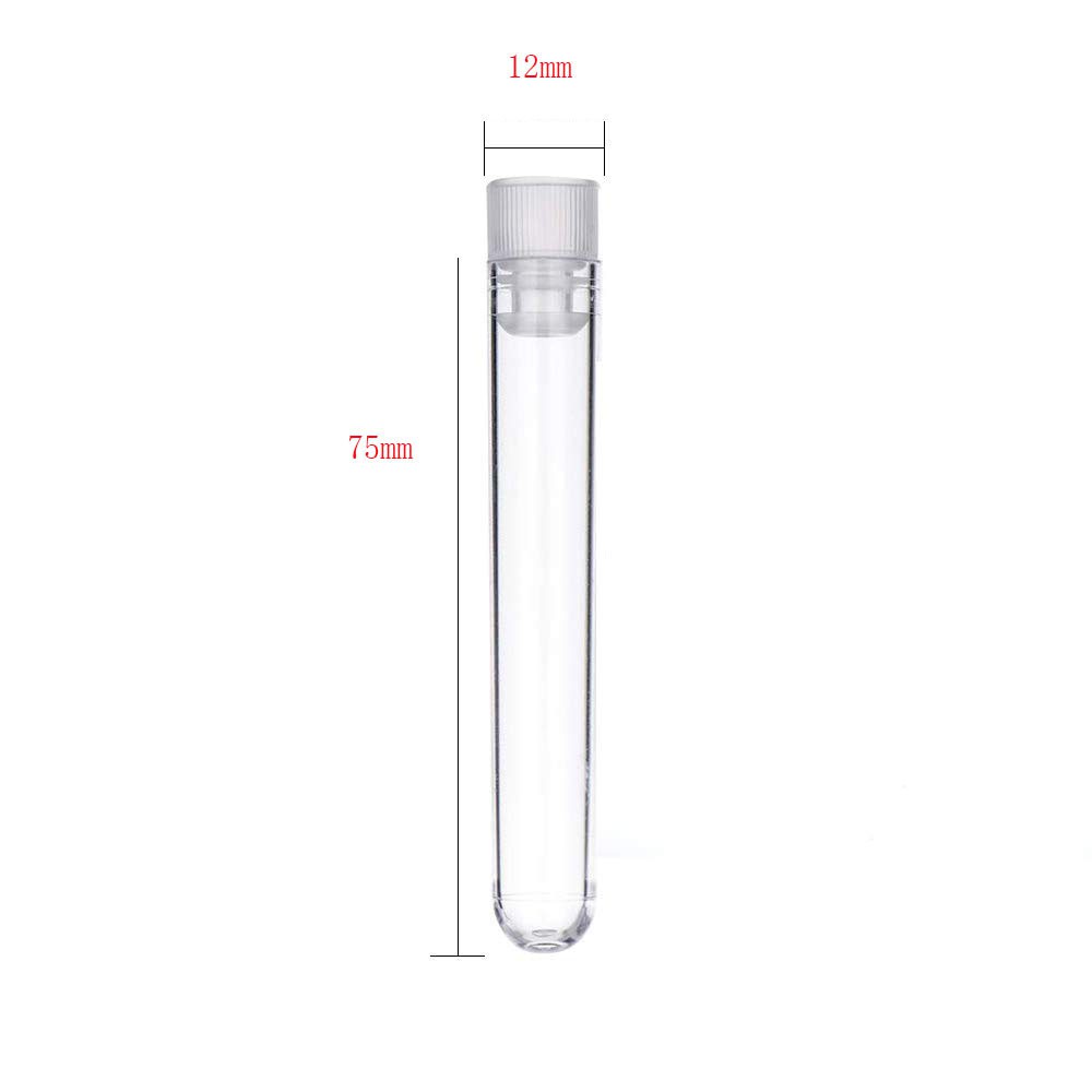 CLEAR หลอดทดลองพลาสติกใสพร้อมฝาเกลียวสีขาวขนาด 12×75 มม . 100 ชิ้น ราคา ถูกที่สุด ดีลบีเคเค แกลเลอรีภาพที่ 6