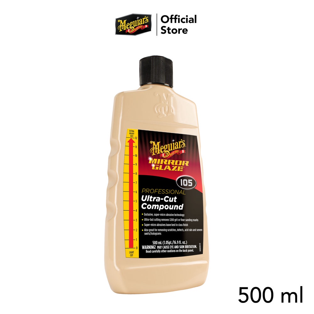Meguiar's M10516 Mirror Glaze 105 Ultra-Cut Compound ยาขัดหยาบ อัลตรา คัท คอมปาวน์ ขนาด 500 มิลลิลิตร