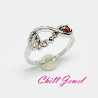 แหวน Love ring ฝังพลอยแท้ Garnet,Amethyst