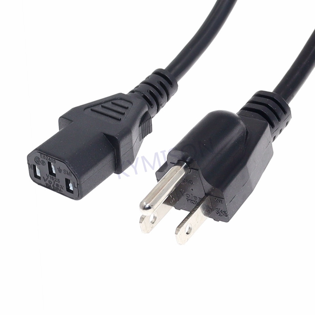 Us NEMA 5-15P ถึง IEC C13 สายไฟ AC, American Standard สามปลั๊ก C13 สายต่อสําหรับคอมพิวเตอร์
