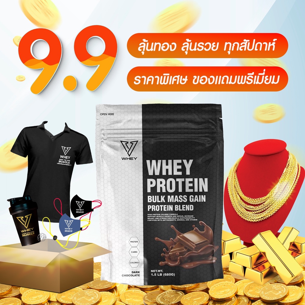 ส่งฟรี V Whey Bulk Mass Gain Protein Blend Dark Chocolate 1.5Lb. สูตรเพิ่มน้ำหนักเสริมสร้างมวล