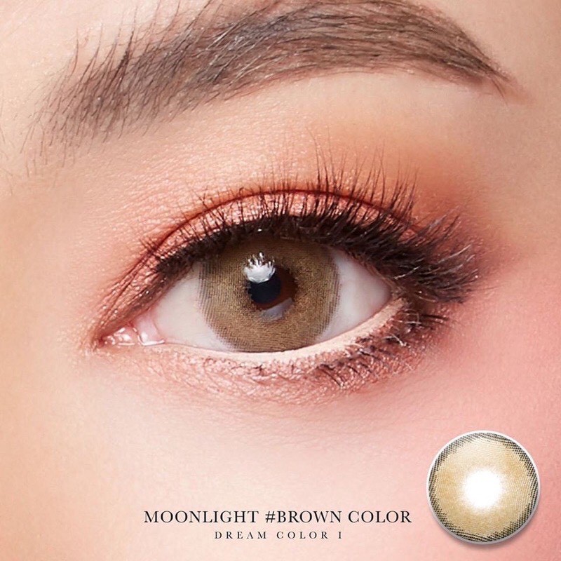 Moonlight Brown (2) สีน้ำตาล ตาฝรั่ง น้ำตาล Dream Color1 Contact Lens Bigeyes คอนแทคเลนส์ ค่าสายตา สายตาสั้น แฟชั่น Moon