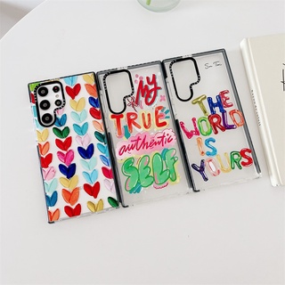 [Case Tify] เคสโทรศัพท์มือถือ TPU นิ่ม กันกระแทก ลายตัวอักษร หัวใจ หลากสี สําหรับ Samsung Galaxy S22 S21 S20 S23 Ultra S20 S21 S22 S23 Plus S21 S22 S20 S23