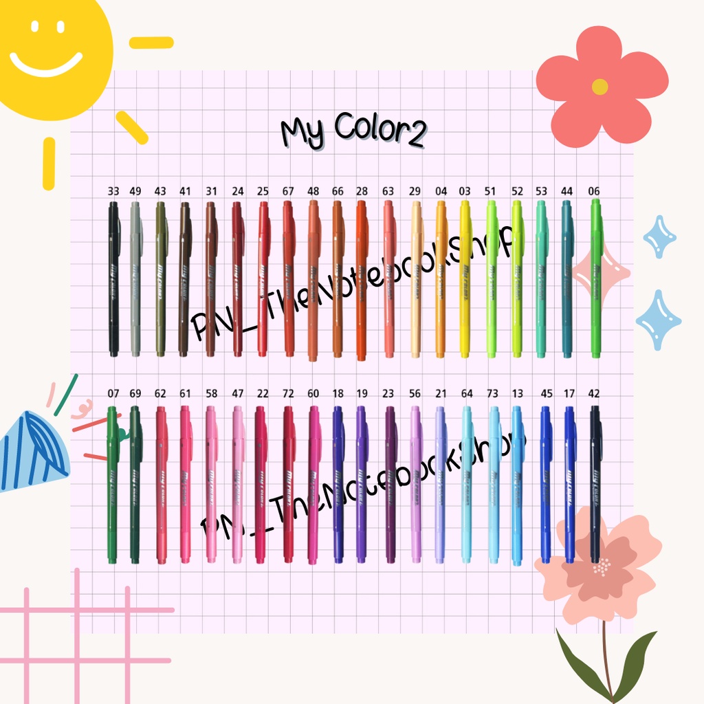 ปากกาสี 2 หัว my color 2