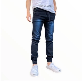JEANSEXPRESS MidnightBlue jogger jeans จ้อกเกอร์ยีนส์ขาจั้ม สีมิดไนท์บลู เอวยางมีเชือก ผ้ายืด สวมใส่สบาย Size 28-54