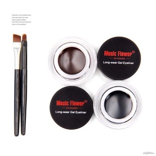 ℗☑เจลเขียนคิ้ว Music Flower Eyeliner Gel เขียนคิ้ว + อายไลเนอร์ 2 ตลับ กันน้ำ 24 ชม เจลคิ้ว ติดทนนาน