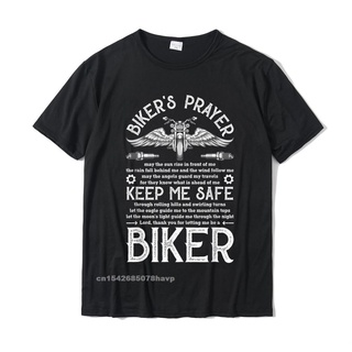 เสื้อยืดสีขาวเสื้อยืด ผ้าฝ้าย พิมพ์ลาย Bikers Prayer สไตล์วินเทจ สําหรับผู้ชายS-4XL