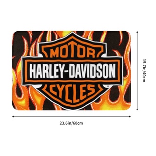 ใหม่ harley davidson พรมเช็ดเท้า ผ้าสักหลาด กันลื่น ดูดซับน้ําได้ดี แห้งเร็ว 16x24 นิ้ว สําหรับห้องน้ํา ห้องนั่งเล่น โซฟา ห้องนอน พร้อมส่ง