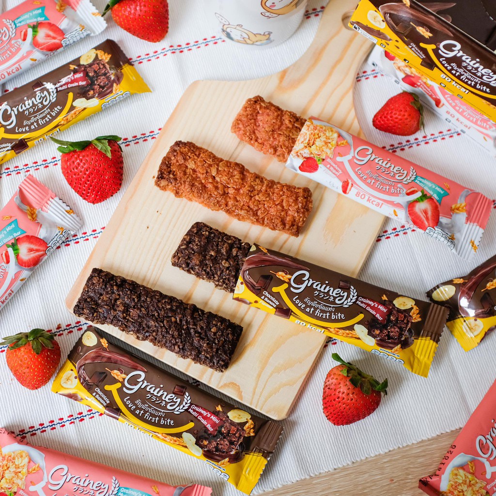 Grainey ธัญพืชอัดแท่ง 7 รสชาติ