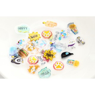 Sticker 100ชิ้น - สติ๊กเกอร์ PVC สติ๊กเกอร์นูนใส [เราชอบsticker]