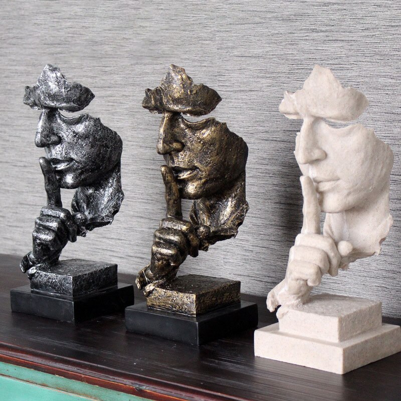 Modern Minimalist Abstract Speechless Character Sculpture Sandstone ...