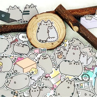 พร้อมส่ง !!! สติกเกอร์ แมวพุชชีน pusheen 40 pcs สำหรับติดรถยนต์/ สเก็ตบอร์ด/ โทรศัพท์/ แล็ปท็อป