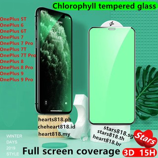 OnePlus 9RT 6T 7 7T 8 8T 9 9R 9E Pro 4G 5G / ฟิล์มกันรอยหน้าจอมือถือ คลอโรฟิลล์ กระจกนิรภัย