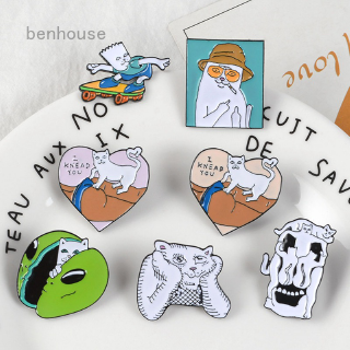 Funny Cats Enamel Pins Collections Meme Ketnipz Cat Hedgehog Badge Jewelry brooches pin