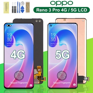 ของแท้ 100% ​ชุดประกอบหน้าจอสัมผัส LCD สําหรับ OPPO Reno3 Pro 4G CPH2035 CPH2037 Reno 3 Pro 5G CPH2009