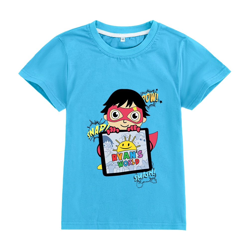 Ryan Toys Review 3-15Y Kids Casual Tshirt Boys Girls Cartoon Ryan World Cotton Summer Short Sleeve S