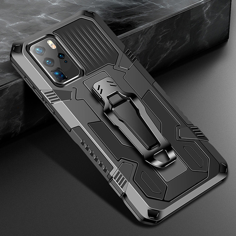 Huawei P40 P40 Pro P30 Lite Y9 Yrime 2019 Hybrid ทนทานเกราะกันกระแทก Kickstand Case พร้อมคลิปเข็มขัด
