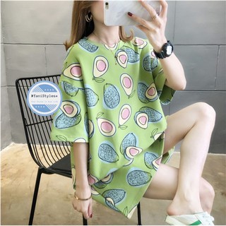 พร้อมส่ง เสื้อยืดพิมพ์ลาย Over Size ลาย Avocado