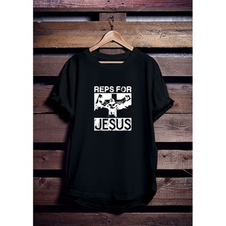 เสื้อยืดผ้าฝ้าย เสื้อยืด พิมพ์ลาย Distro Reps For Jesus เหมาะกับใส่ออกกําลังกาย สําหรับผู้ชาย และผู้หญิง