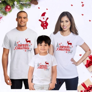Christmas Deer Printing White Tshirt Family Set merry Christmas short Sleeve Shirt Christmas Outfits 471