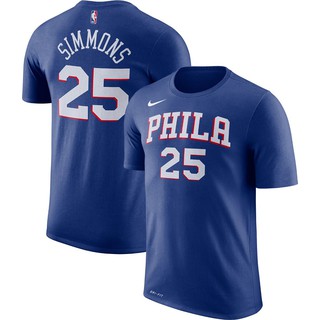 Nba Gametime Philadelphia หมายเลข 76ers เสื้อยืด ลายบาสเก็ตบอล 25 Ben Simmons SIXERS