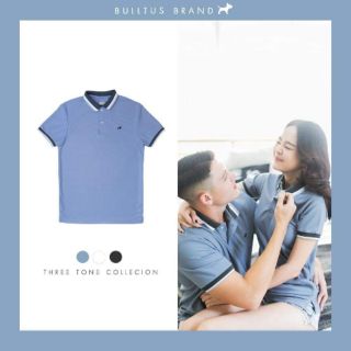 เสื้อโปโล Bulltus Brand 🐕 สีเทาอมฟ้า เสื้อคู่ เสื้อเดี่ยว พร้อมส่ง (มีเก็บเงินปลายทาง)​