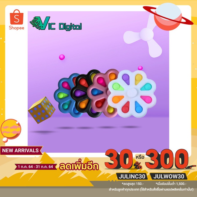 ส่งจากกทม แปดสี หมุนไม่หยุด ใหม่ล่าสุด Fidget Spinner Fidget Simple Dimple Toy ขายดีทุกวันนะ คลายเครียด