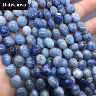 Blue Aventurine Beads ลูกปัด Aventurine สีน้ำเงินธรรมชาติหินกรวดรูปร่างผิดปกติ DIY