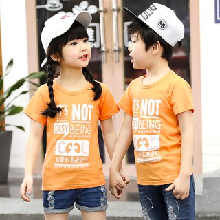 STK114 เสื้อยืดเด็ก เสื้อยืดเด็กเกาหลี  เสื้อยืดเด็กสีส้ม[100% COTTON]