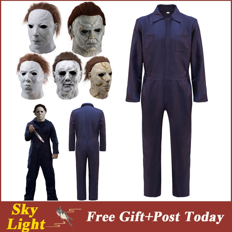 Halloween Costume Michael Myers Cosplay Horror Murderer Uniform Sets Mask Head Masks Halloween Party For Men Adult Set