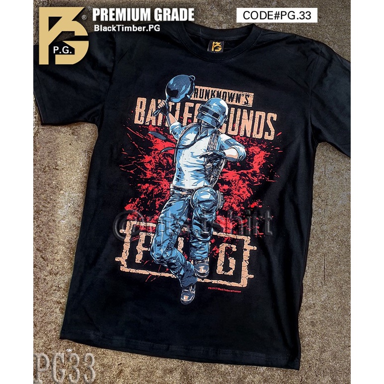 PG 33 PUB G pubg battlegrounds เสื้อยืด ลายหนัง สกรีนลาย ผ้าหนา Movie BT Black Timber S M L XL XXL