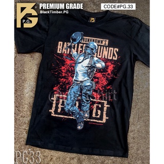 PG 33 PUB G pubg battlegrounds เสื้อยืด ลายหนัง สกรีนลาย ผ้าหนา Movie BT Black Timber S M L XL XXL