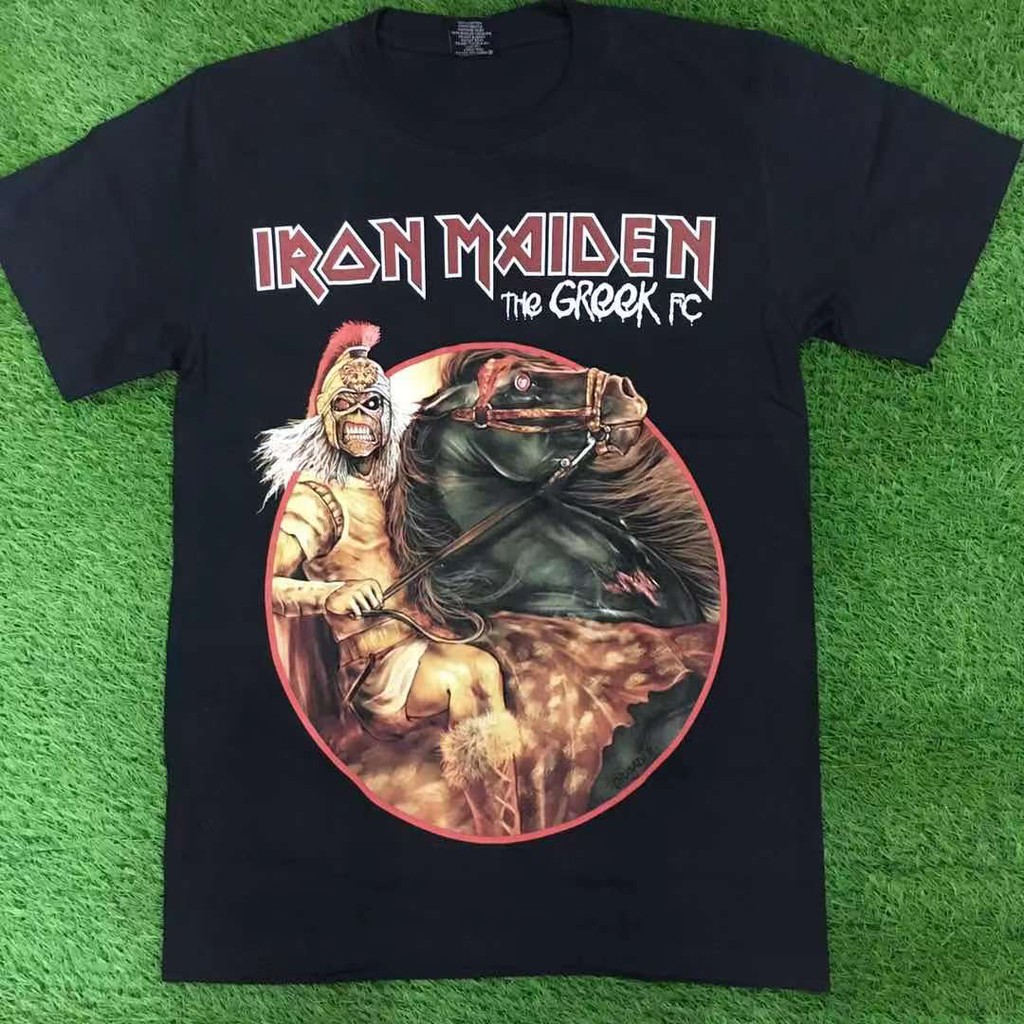Iron Maiden The Greek FC Proud Member Of Limited Edition Rock Band เสื้อคุณภาพสูง Rockers เสื้อยืด F