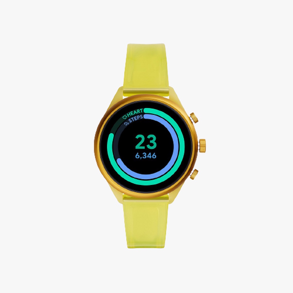 Fossil นาฬิกาข้อมือผู้หญิง Fossil Sport Metal and Silicone Touchscreen Smartwatch Yellow รุ่น FTW6060