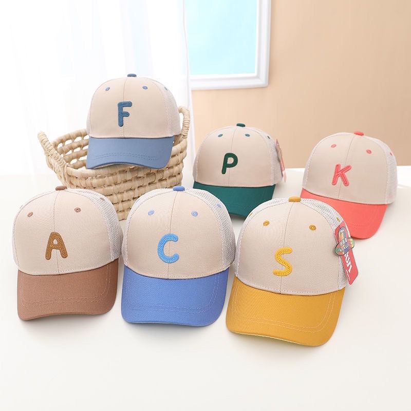 หมวกแก๊ปเด็กปักอักษร ใส่ได้ทั้งหญิงและชาย ขนาด50-54เซน เด็ก2-8ปี ใส่ได้
