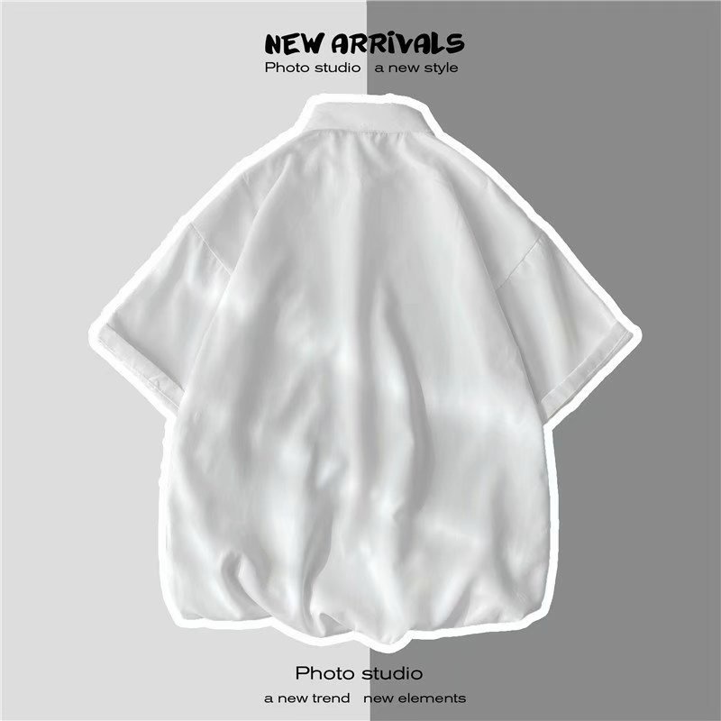 🔥สินค้าพร้อม🔥เชิ้ตผู้ชายแขนสั้น เสื้อเชิ้ตสีพื้น