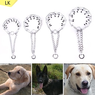 Various Sizes Adjustable Pet Dog Metal Pinch Training Chain Collar Prong Pet Choker Collars Necklaces