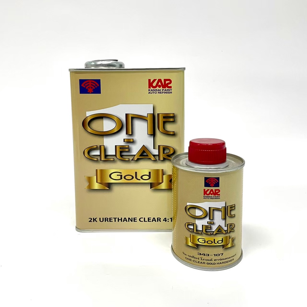 Kansai Paint | แลคเกอร์ 2K ชุดเล็ก วันเคลียร์โกลเคลียร์ยูรีเทน 2K 343-941 One-Clear Gold 2K Urethane