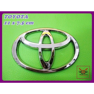 TOYOTA LOGO "CHROME" EMBLEM size 11x7.5 cm. with STICKER // โลโก้ ตราสัญลักษณ์ โตโยต้า ชุบโครเมี่ยม พร้อม สติ๊กเกอร์