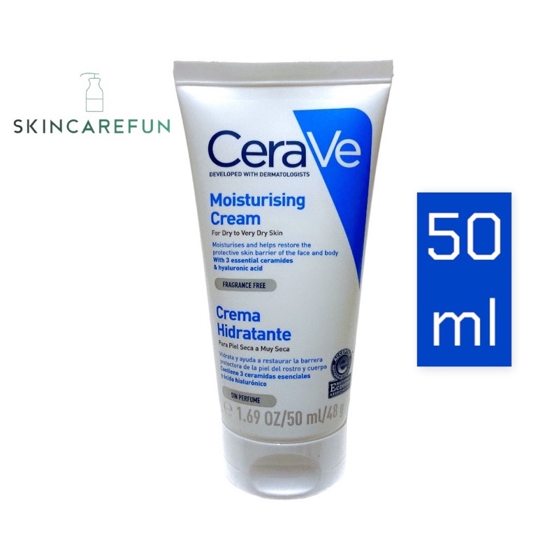 (แท้/พร้อมส่ง) CERAVE Moisturising Cream 50ml. เซราวี มอยซ์เจอร์ไรซิ่ง ครีม 50 มล. เซราวีครีมบำรุงผิวหน้า - รูปที่ 3