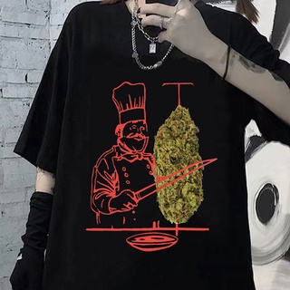 คอลูกเรือ【Boutique T-shirt】เสื้อยืดแขนสั้น ผ้าฝ้ายแท้ พิมพ์ลายกราฟฟิค Doner Kebab Weed สไตล์ฮาราจูกุ แนวสตรีท สําหรับผู้