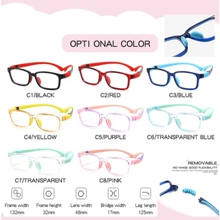 แว่นตาเด็ก แว่นตากรองแสงสีฟ้า รังสี กรองแสงคอมพิวเตอร์ มือถือ สำหรับเด็ก4-15ปี