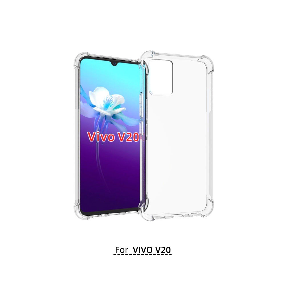 เคส Vivo V20 (ตัวธรรมดา)ใส TPU เสริมขอบและมุมกันกระแทก