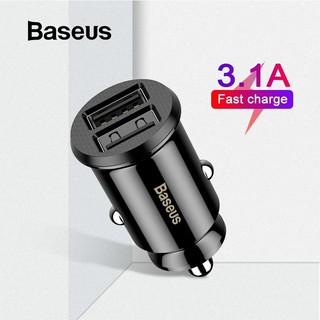 Baseus Mini Dual USB Car Charger อะแดปเตอร์ชาร์จ สำหรับรถยนต์ 2 USB หัวชาร์จรถ หัวชาร์จรถยนต์