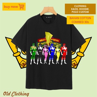 เสื้อยืดฤดูร้อนhotเสื้อยืดแขนสั้น ผ้าฝ้าย พิมพ์ลาย Power RANGERS DISTRO พรีเมี่ยม สําหรับผู้ชายS-3XL